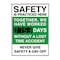 5S Supplies Digital LED Safety Scoreboard Signs with Frame, Safety Is Practiced Here SAFETY-LED- SIPH - alternate 1